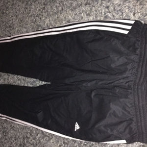 black adidas track pants